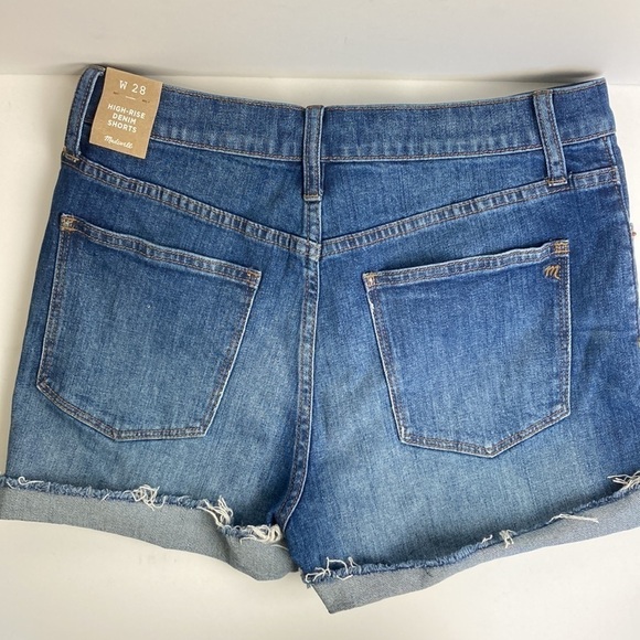 Madewell NWT High Rise Cuffed Denim Shorts 28 Glenoaks Raw Hem Coastal Cowgirl - Picture 4 of 16